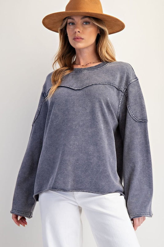 Mineral Wash Terry Pullover