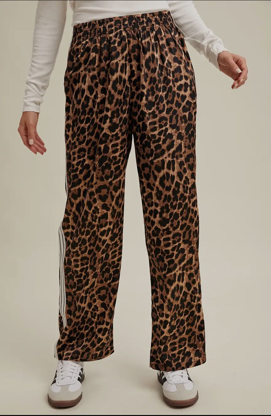 Leopard Pants with Side Trim
