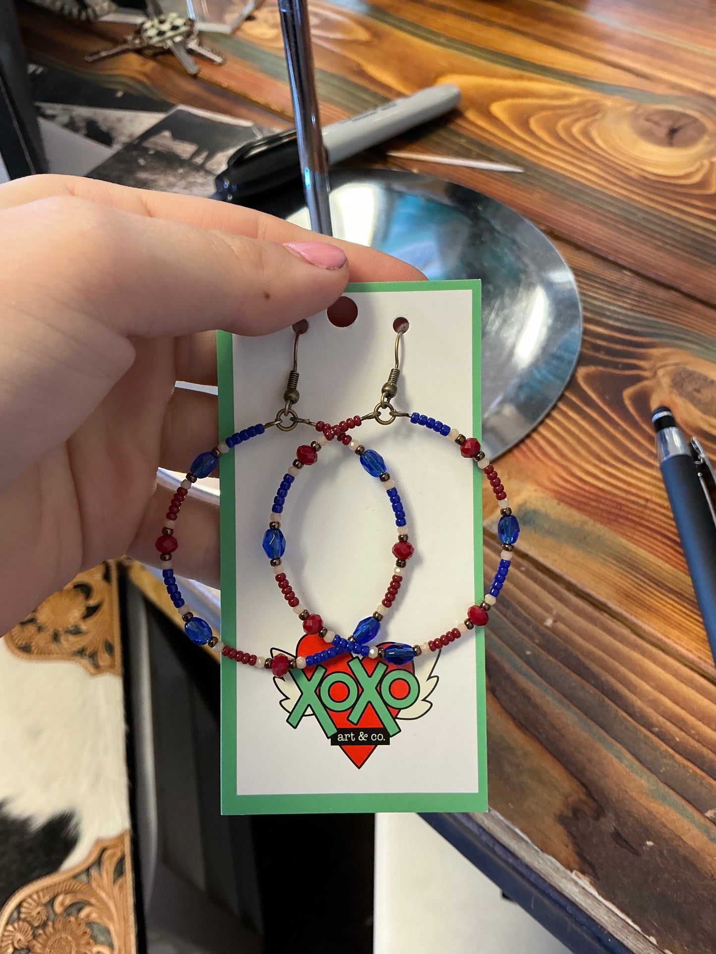 Xoxo Beaded Hoop Earrings