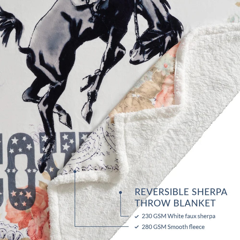 Long Live Cowboys Sherpa Throw