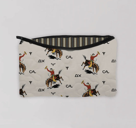 Ida Mae Linen Quilted Makeup Bag