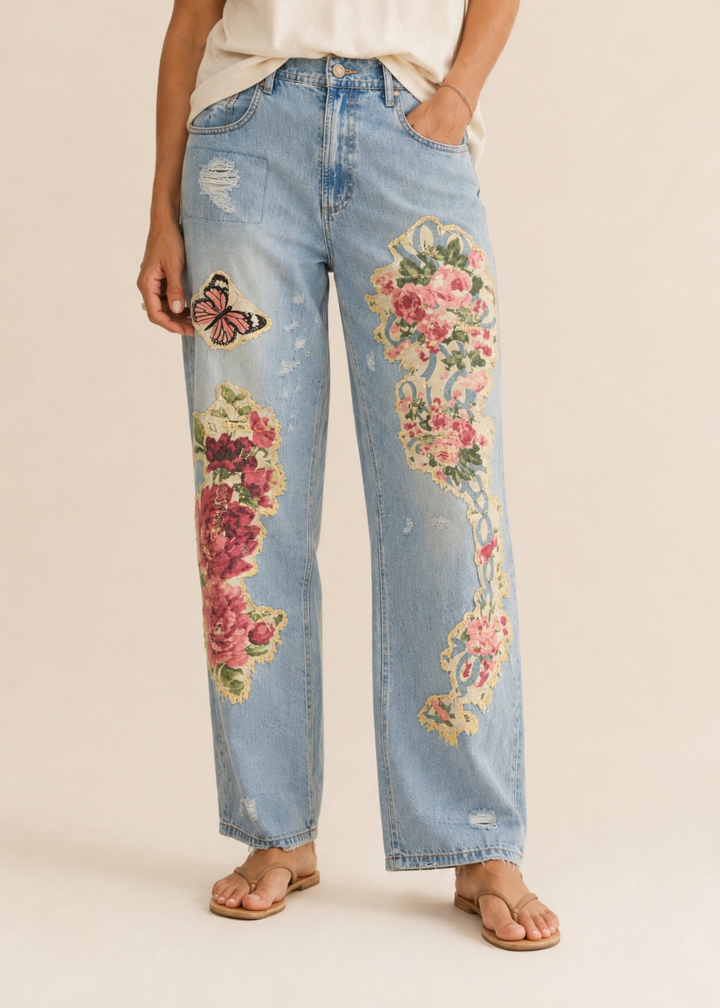 Peace and Love Jeans - Floral Garden