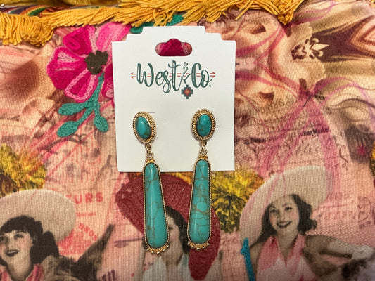 Blue Bronco Earrings