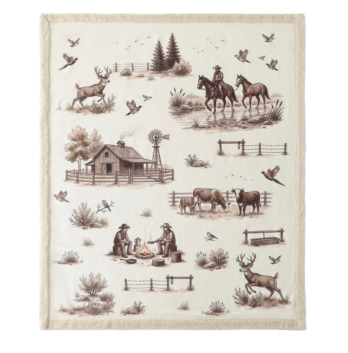 Western Range - Campfire Sherpa Throw