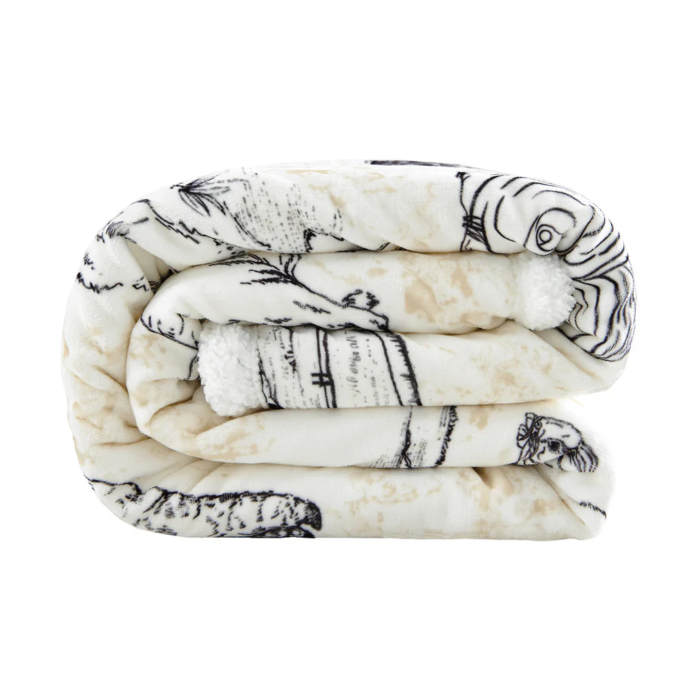 FARM LIFE CAMPFIRE SHERPA THROW