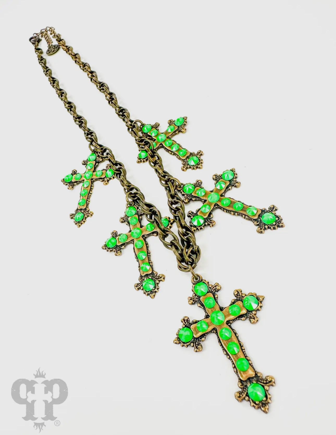 Multi-Cross Necklace with Austrian Crystals