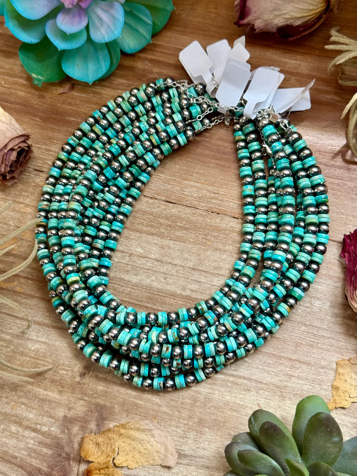 Sterling Silver & Heishi Choker (14” + Extender)
