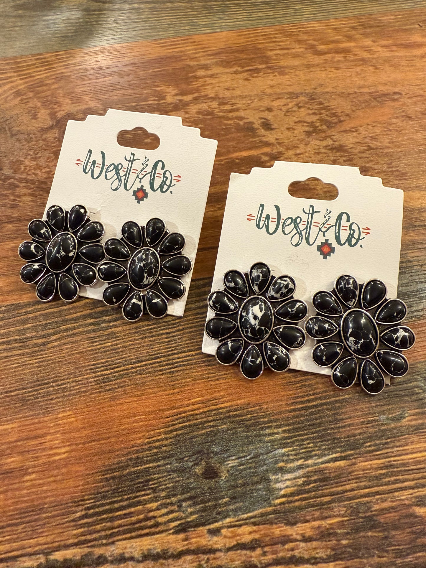 Black Marble Earrings