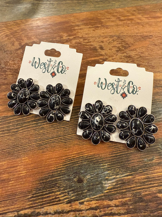 Black Marble Earrings