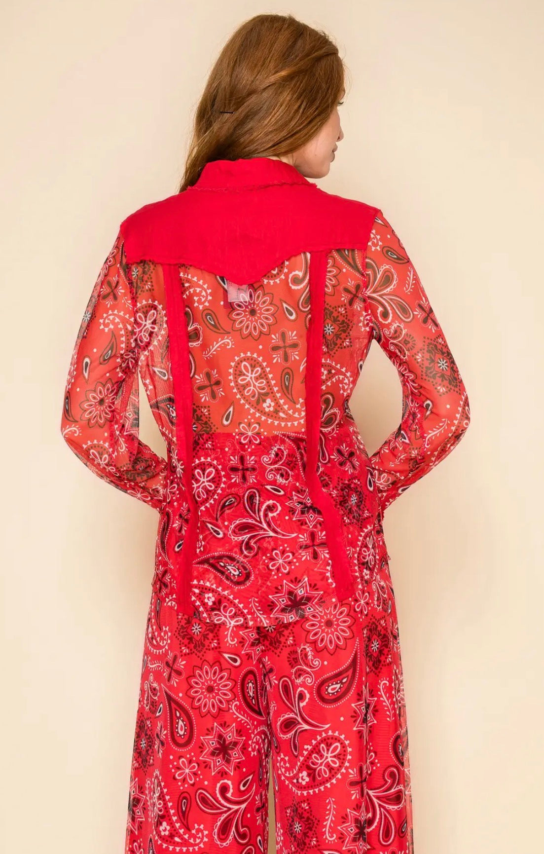 Printed Mesh Linen Shirt