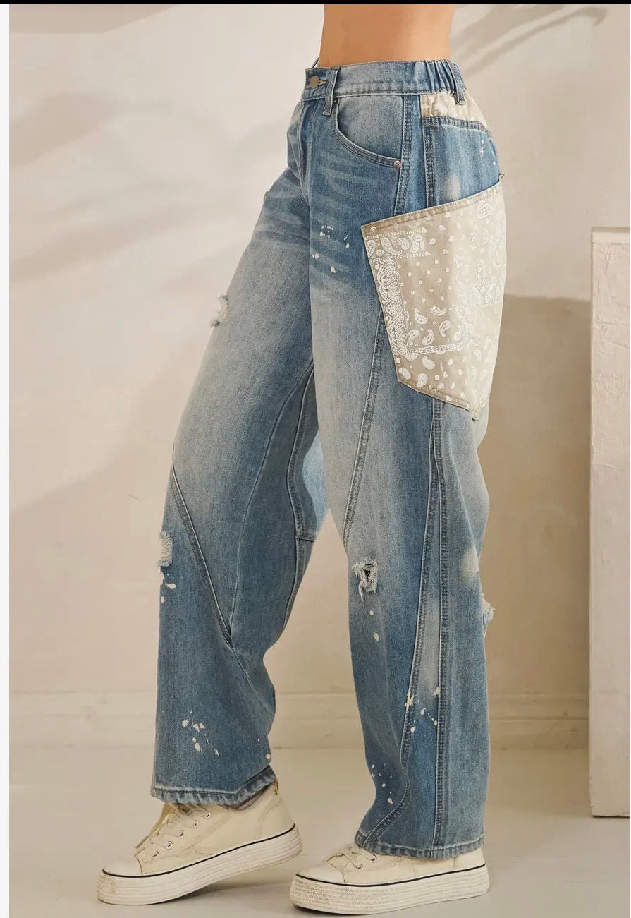 Washed Wanda Big Extended Pocket Pants