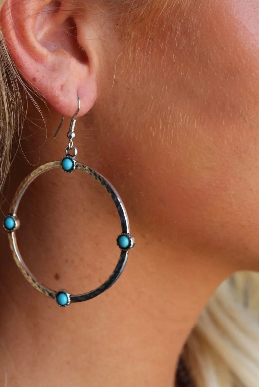 Hammered Hoop Earrings