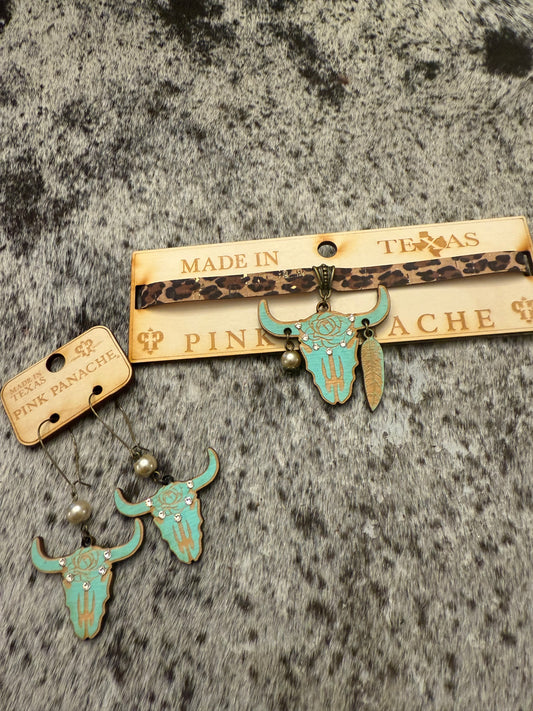 Steer Head Choker OR Earrings