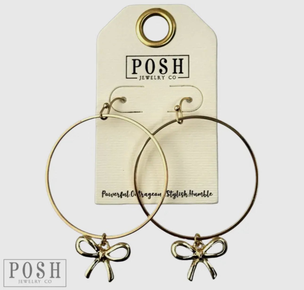 Bow Charms On A Circle Hoop Earring