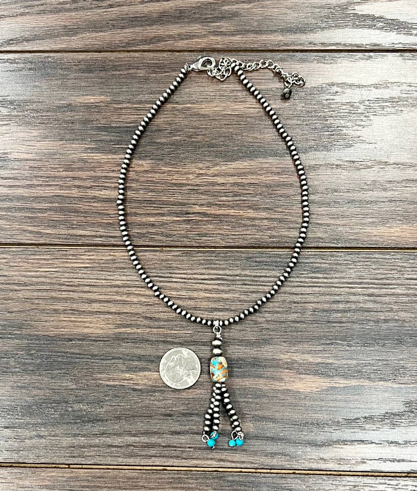 Bastrop Navajo Bead Tassel Necklace