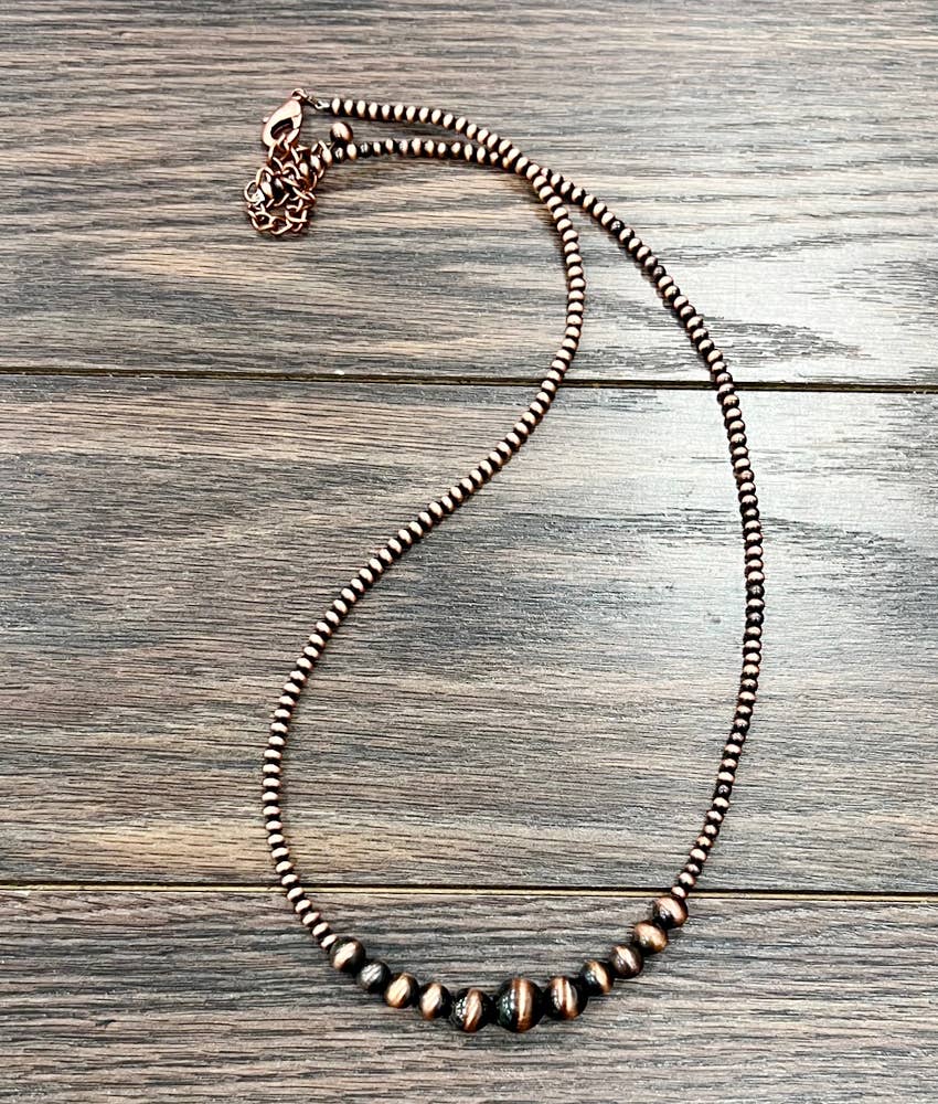 Western Copper-tone Bead Necklace