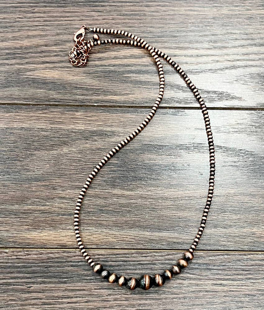 Western Copper-tone Bead Necklace