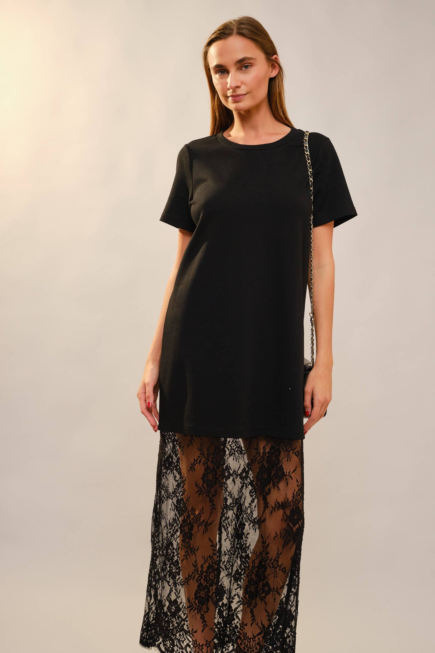Lace Layered Midi Dress