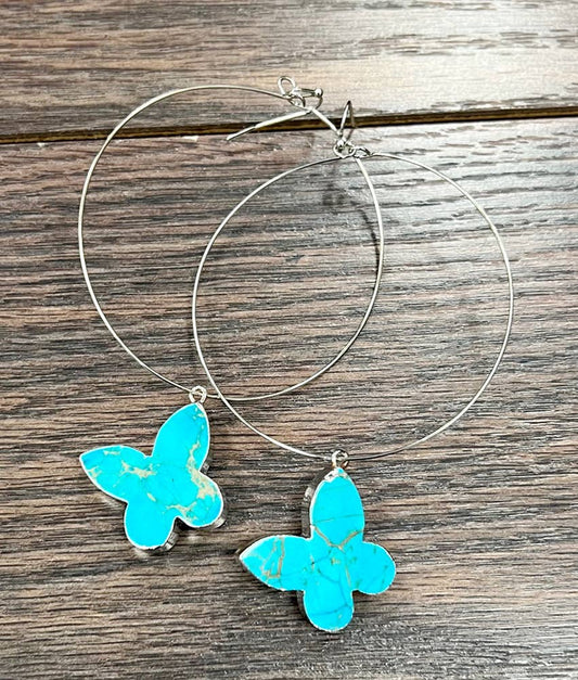 Bobbi Butterfly Hoop Earrings