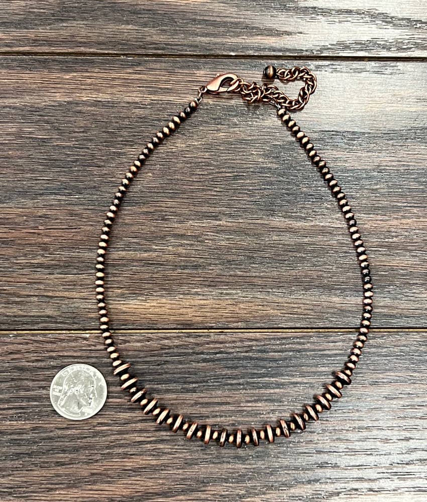15" Copper Western Bead Necklace