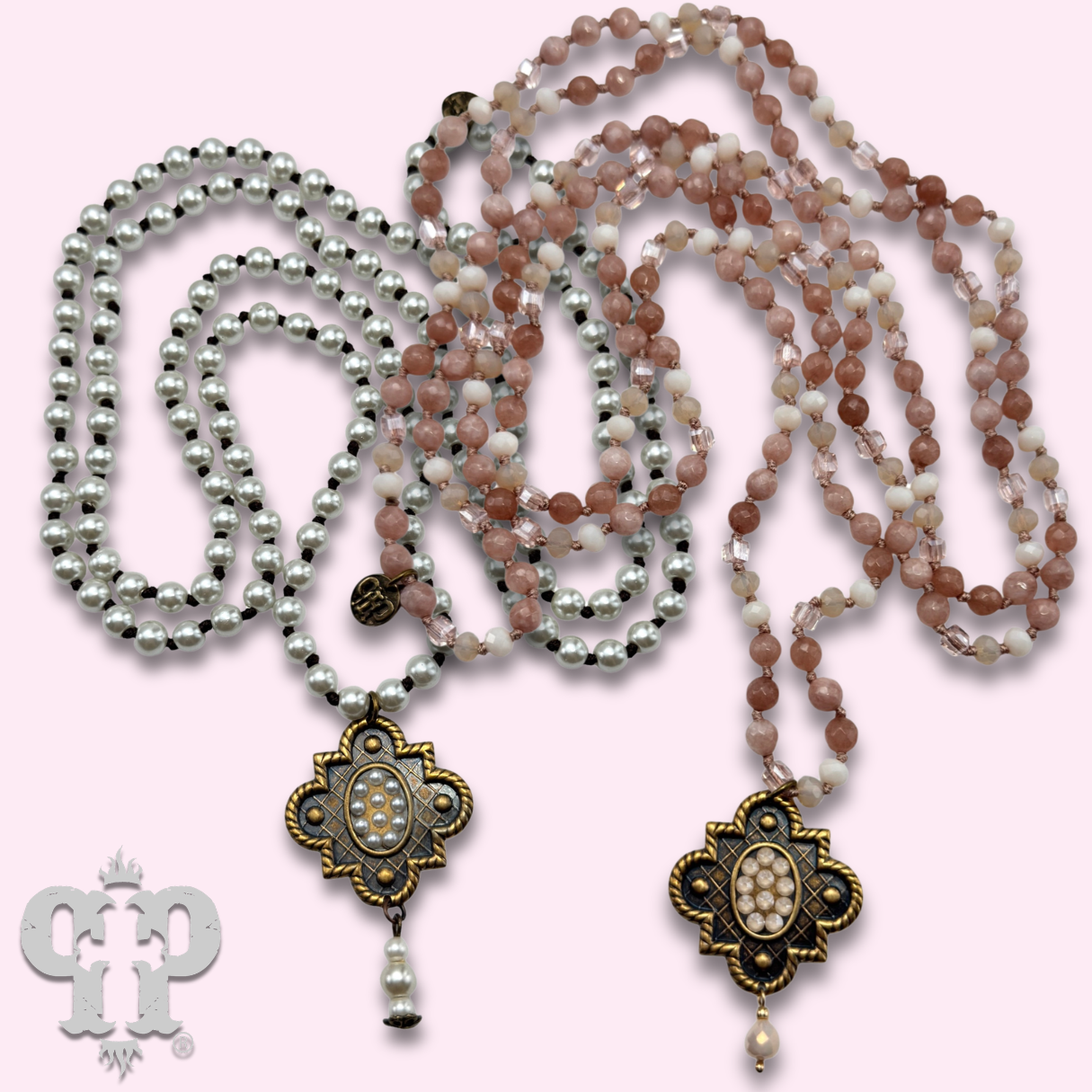 Art deco drop long necklace