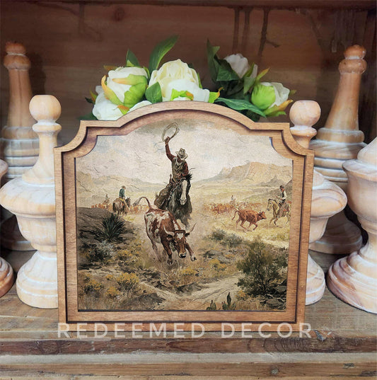 Provincial Southwest Cowboys Framed Art