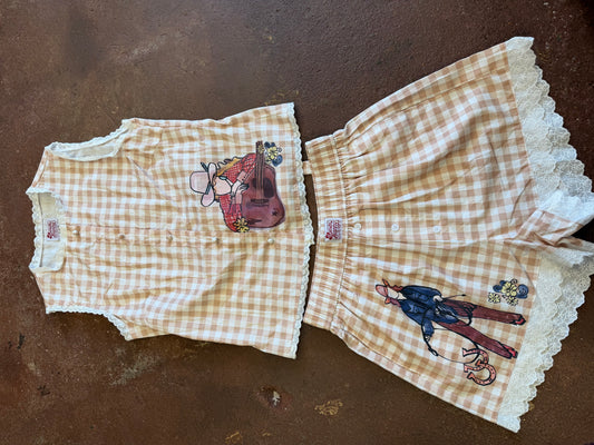 Howdy Hanny Gingham Short Set