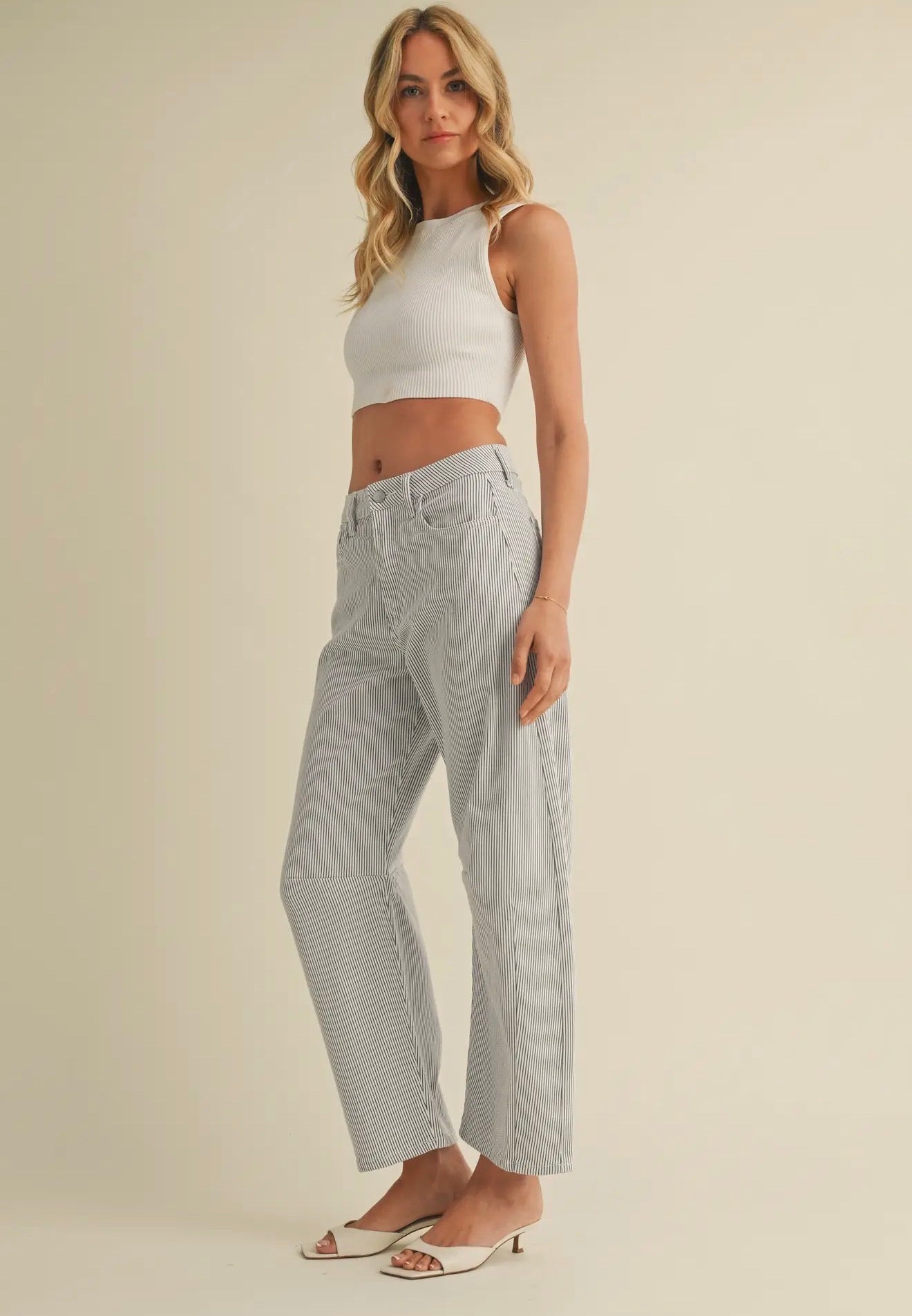 JBD Stripe Barrel Jean