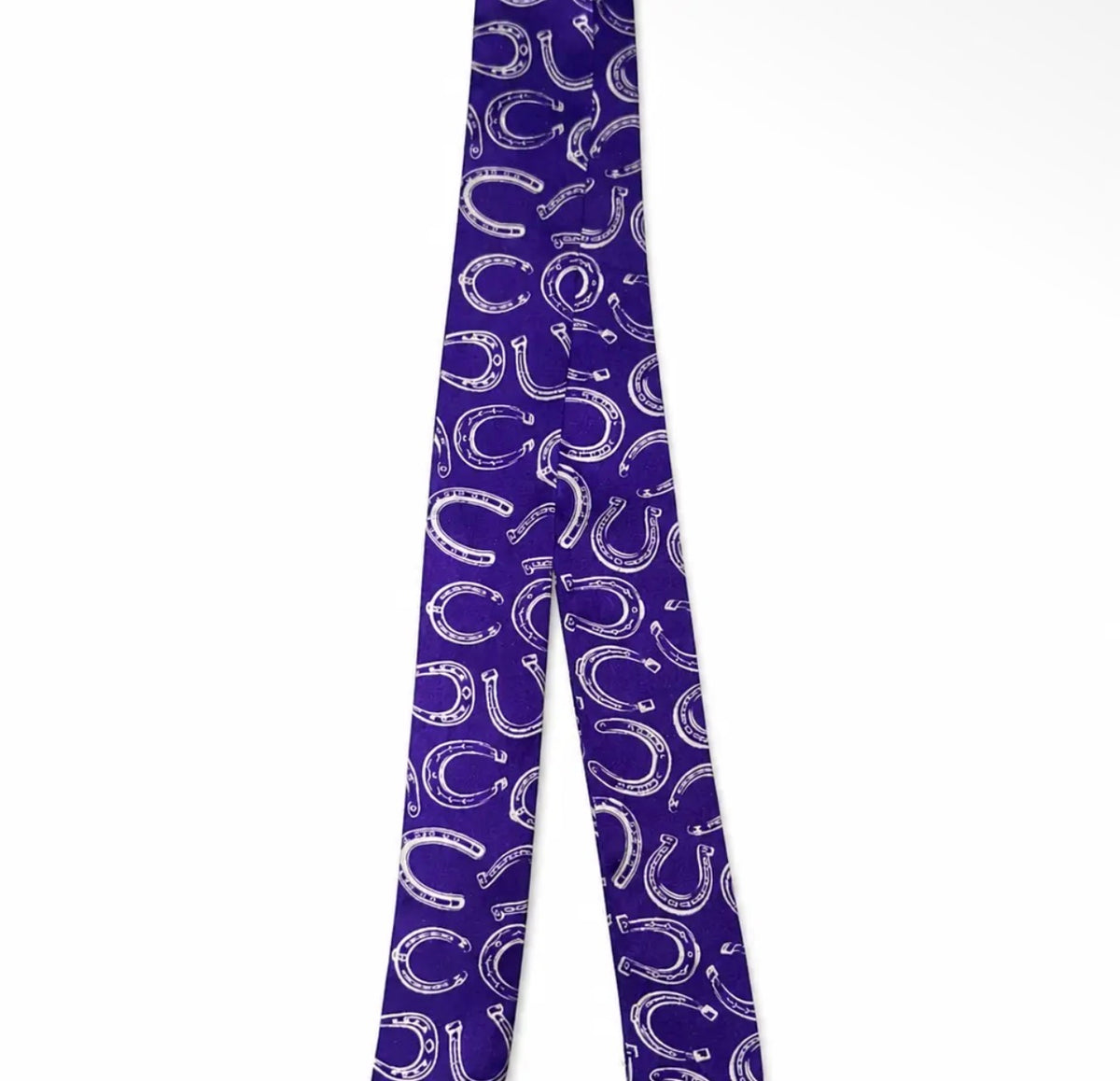 100% Silk Twilly Scarf with Horse Shoe Pattern