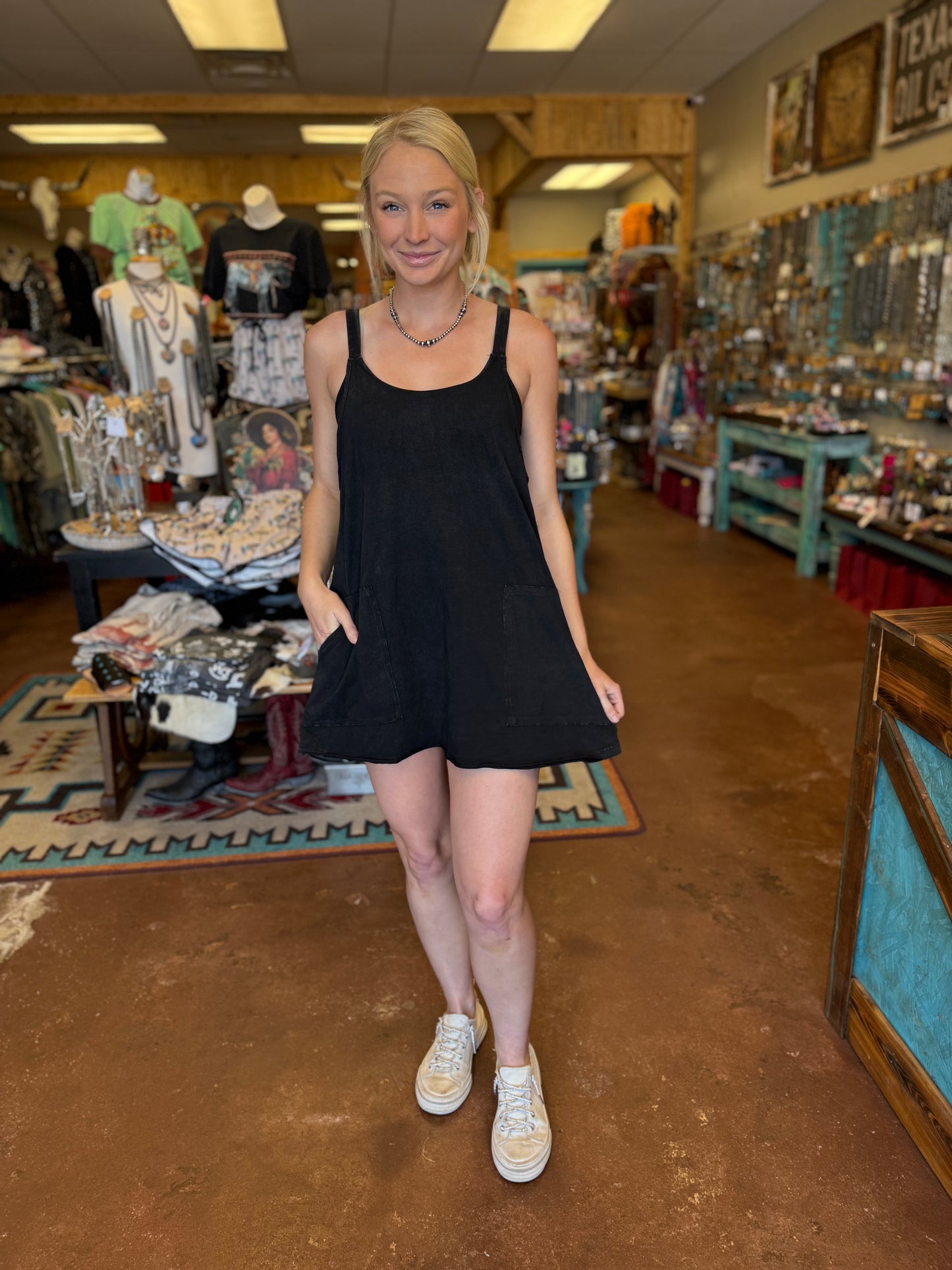 Knit Mini Dress with Shorts Inside 