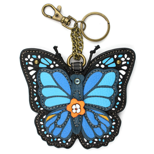 KEY FOB/COIN PURSE - BLUE
BUTTERFLY