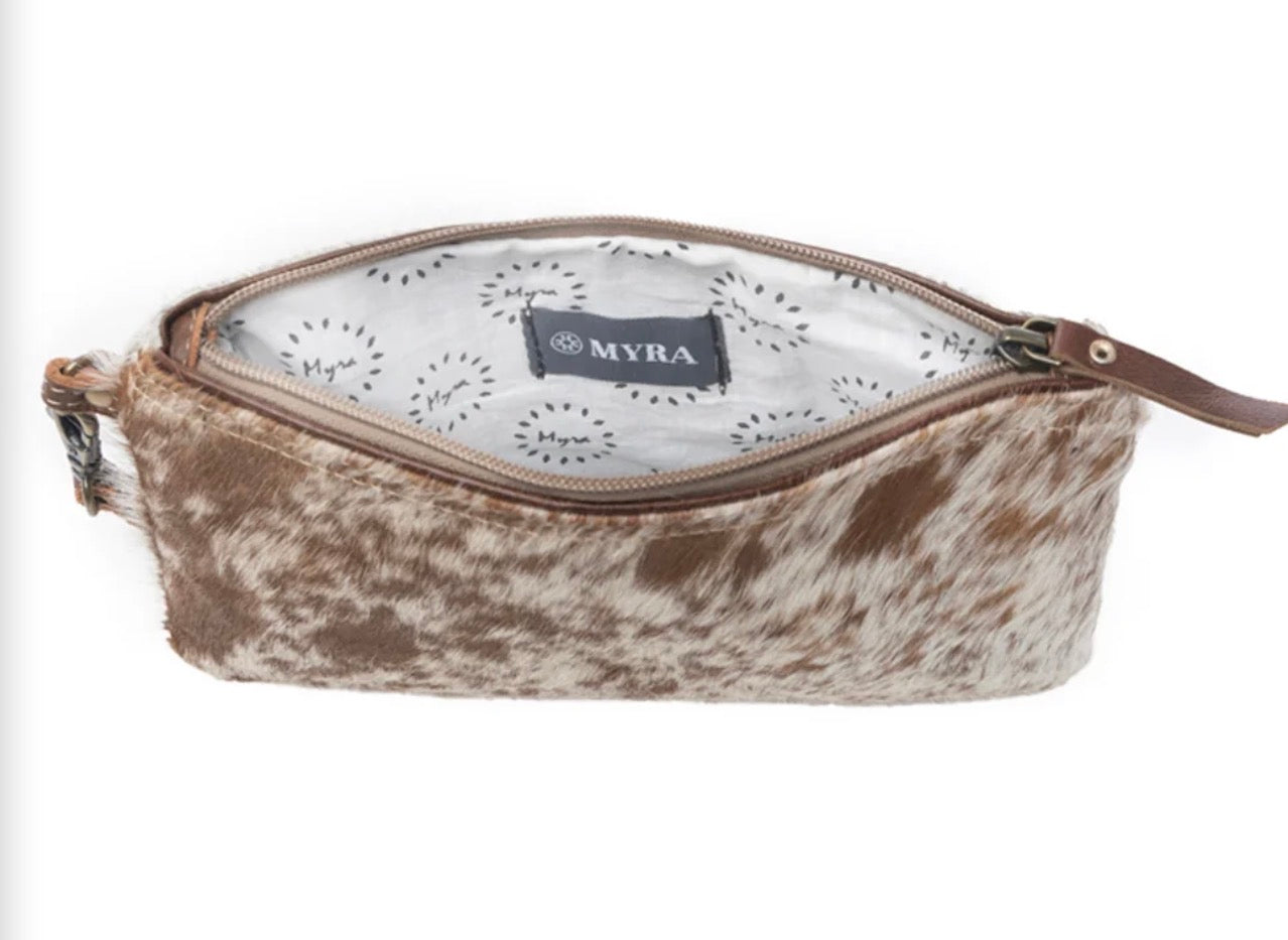 White & Brown Hairon Small Bag