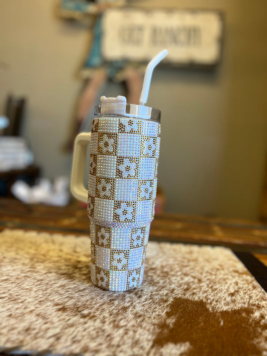 Sequin Checkered Tumbler