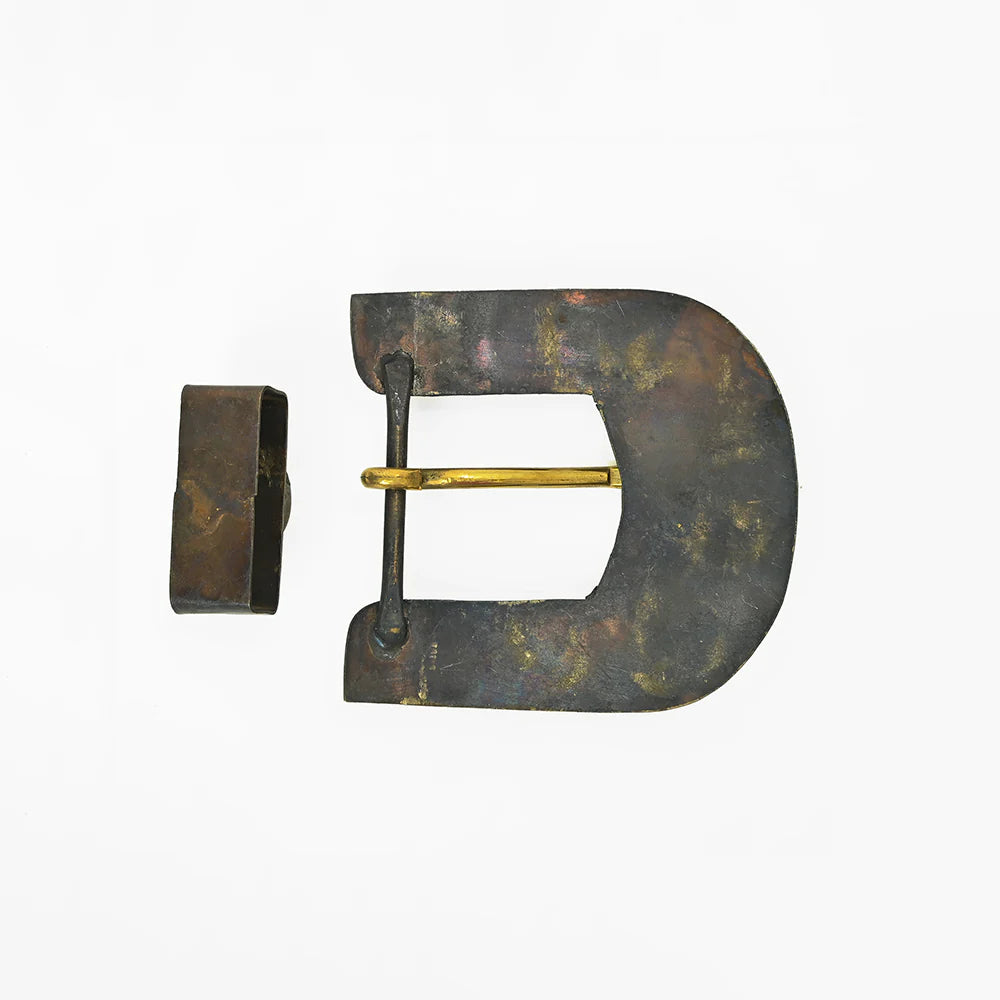 Metal Horseshoe Stone Belt Buckle Set