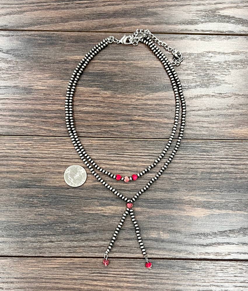 739468, Handmade Navajo Heart Tassel Necklace