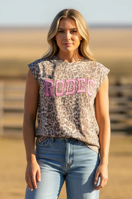 VINTAGE CHEETAH PINK "RODEO" TANK