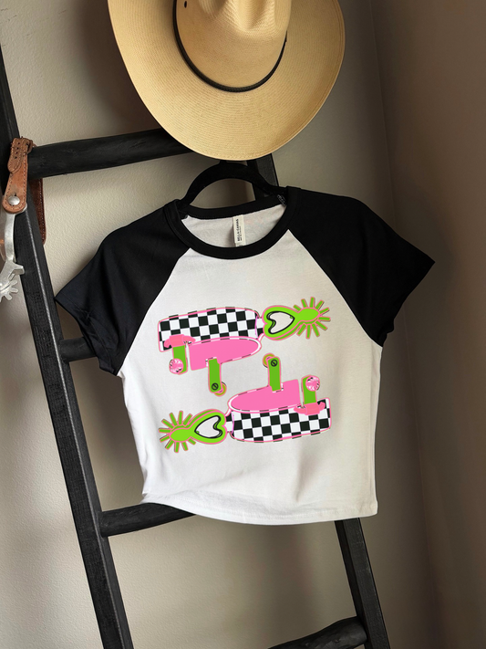 Checkered Spurs Baby Tee