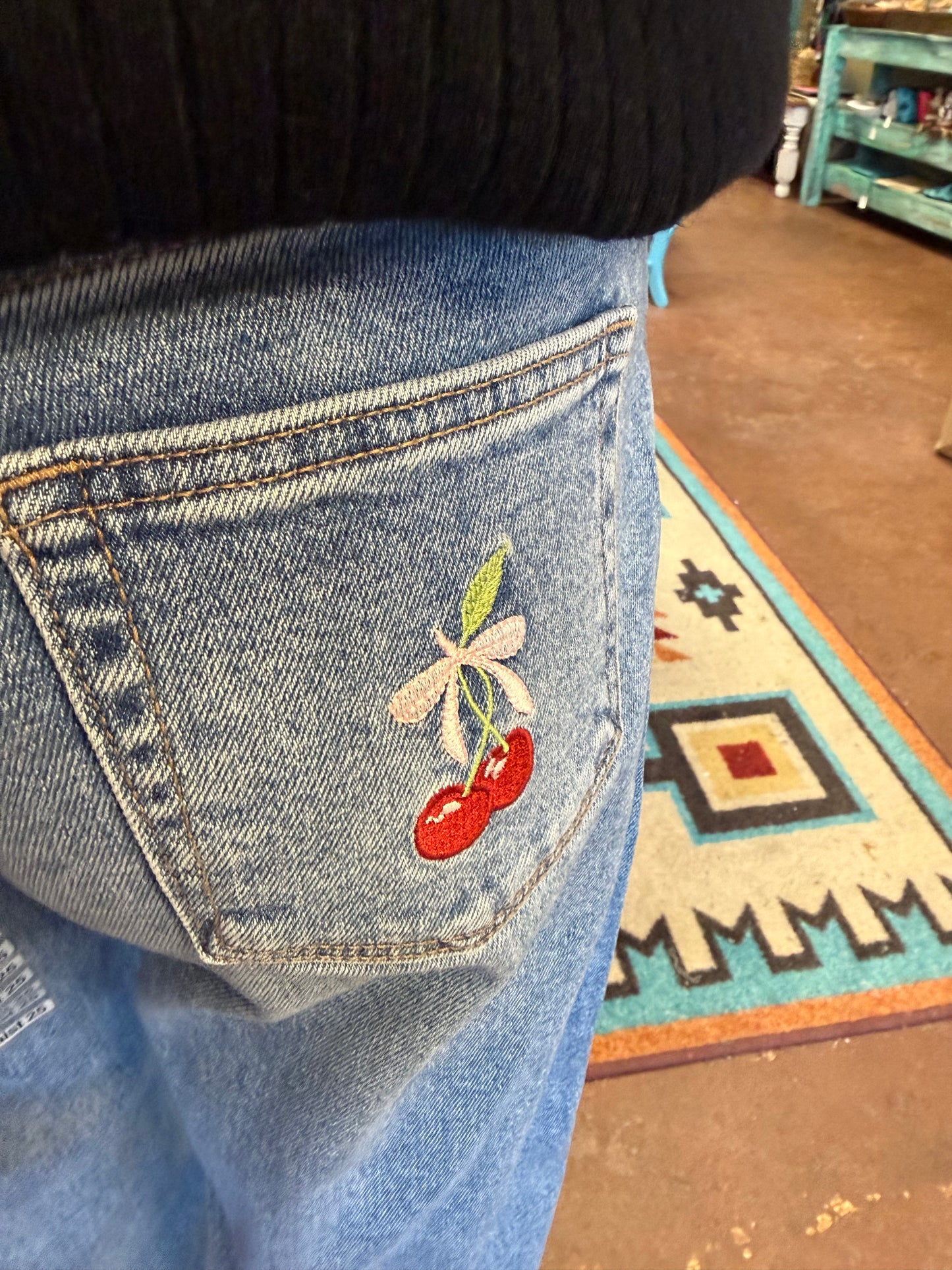 Cherry Wide Leg Jeans