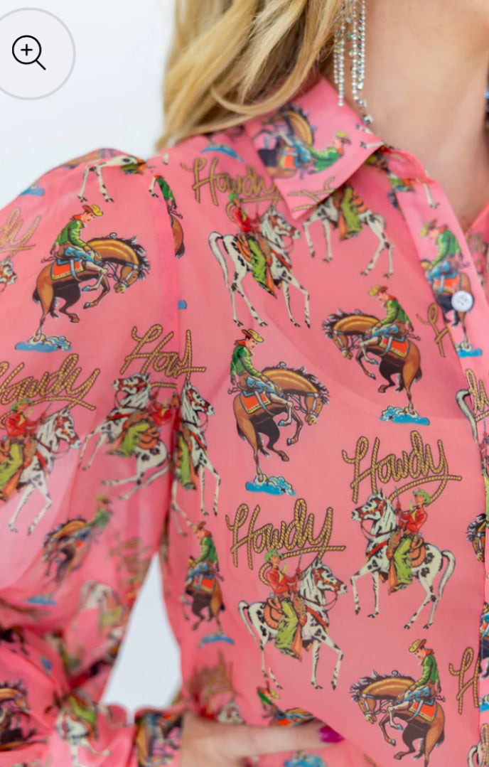 Pink Howdy Blouse