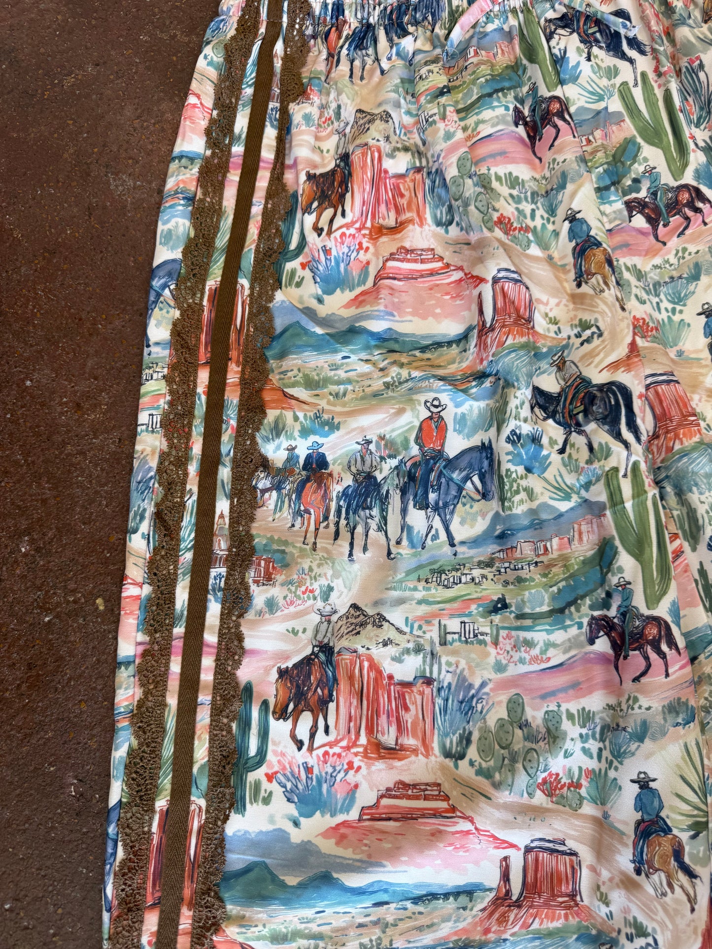 Pink Western Collage Pants