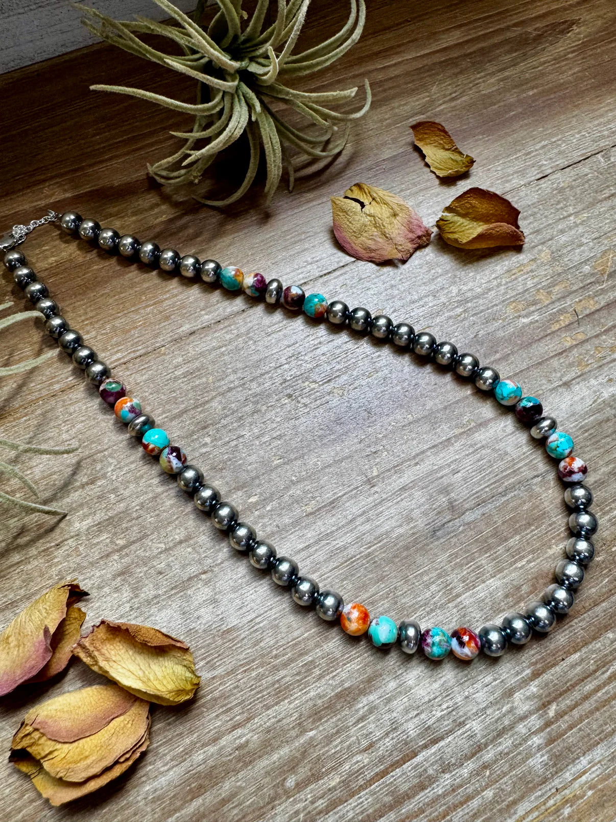 Mohave Turquoise Mix & Sterling Silver Necklace