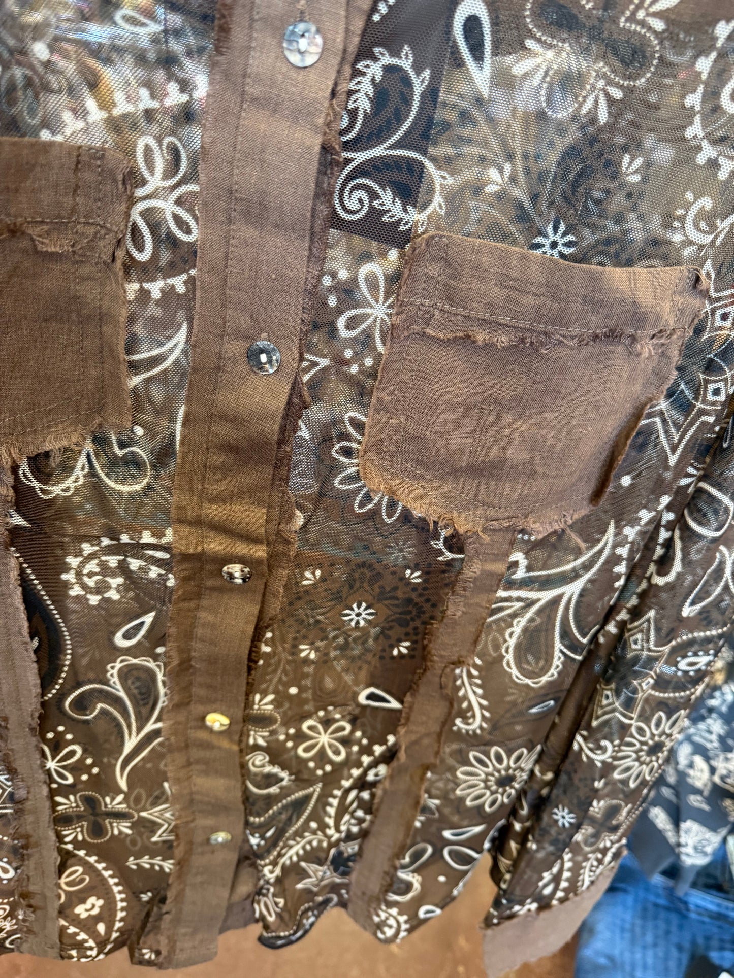 Printed Mesh Linen Shirt