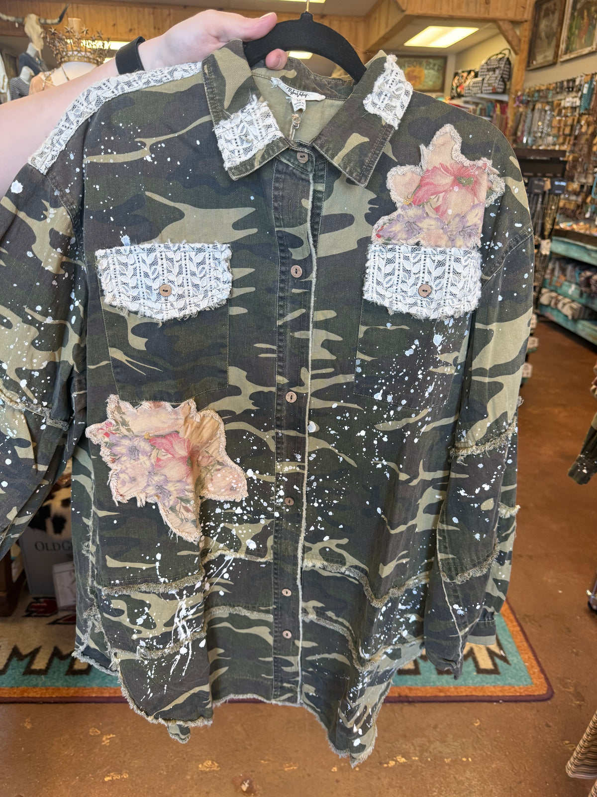 Wildflower Rebel Camo Shacket