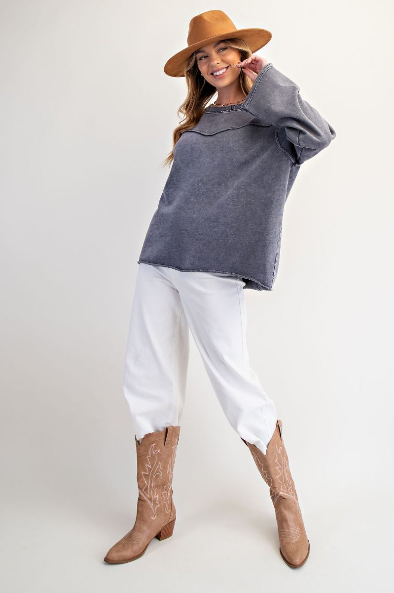 Mineral Wash Terry Pullover