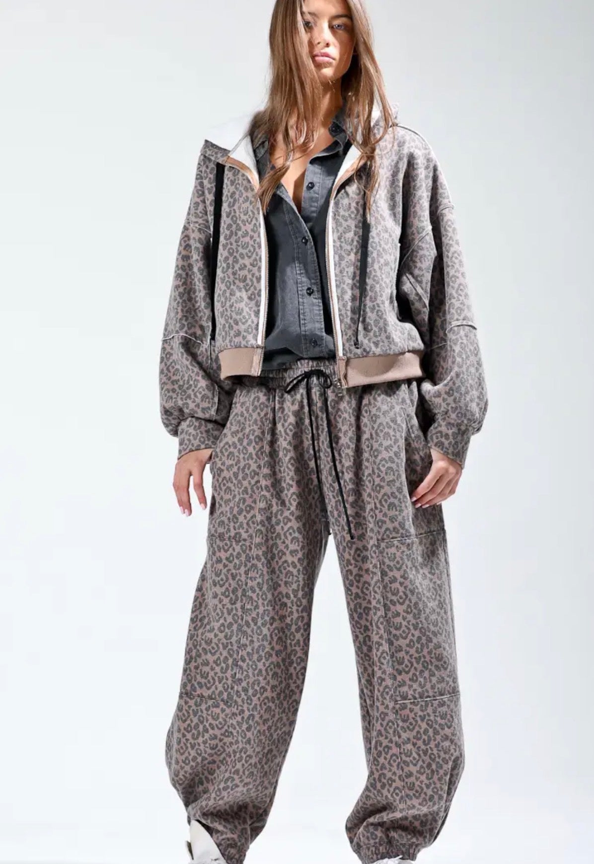 Lola Leopard Printed Sweat Pants
