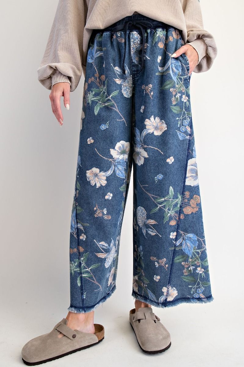 Floral Print Denim Jeans