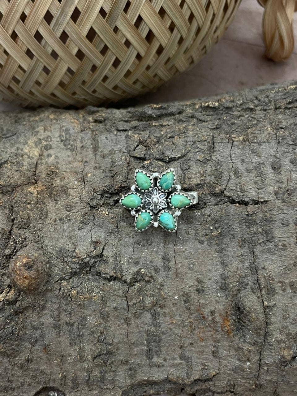 Handmade Sterling Silver Kingman Turquoise Charms with Signed Nizhoni