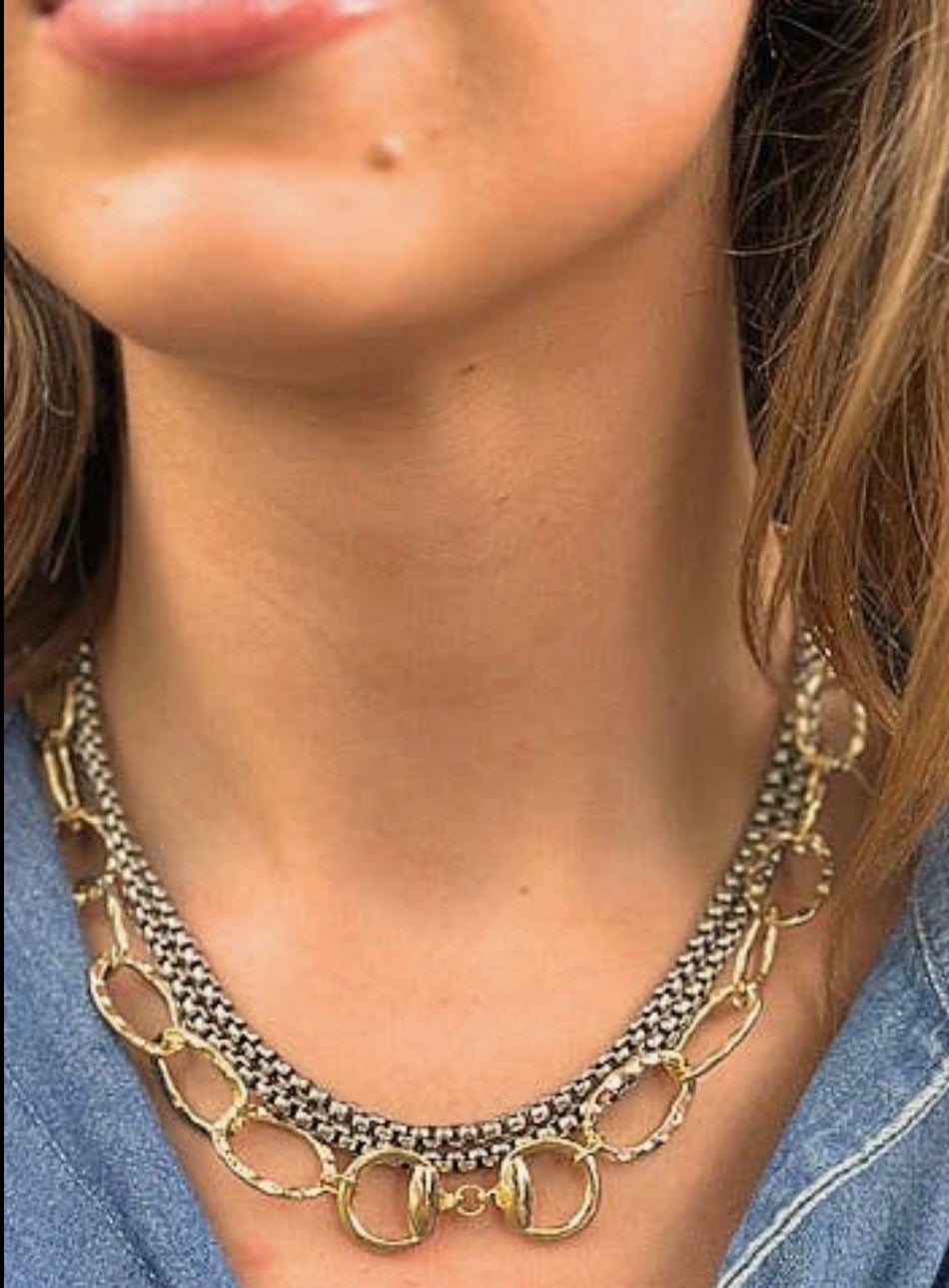 18K Gold Plated Layered Chain Necklace