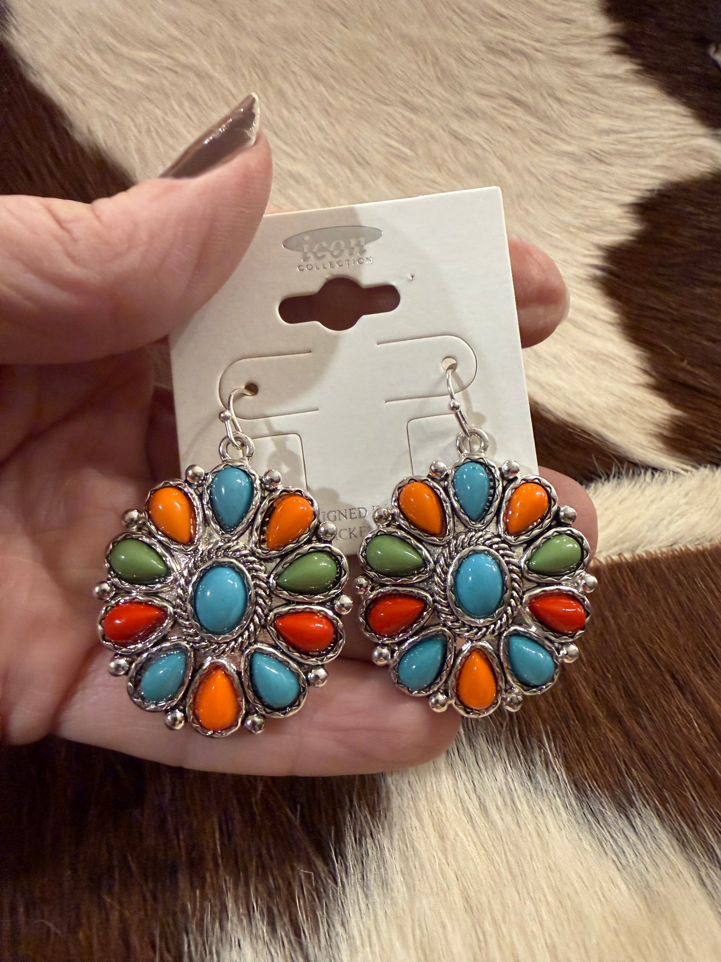 Sunburst Concho Earrings