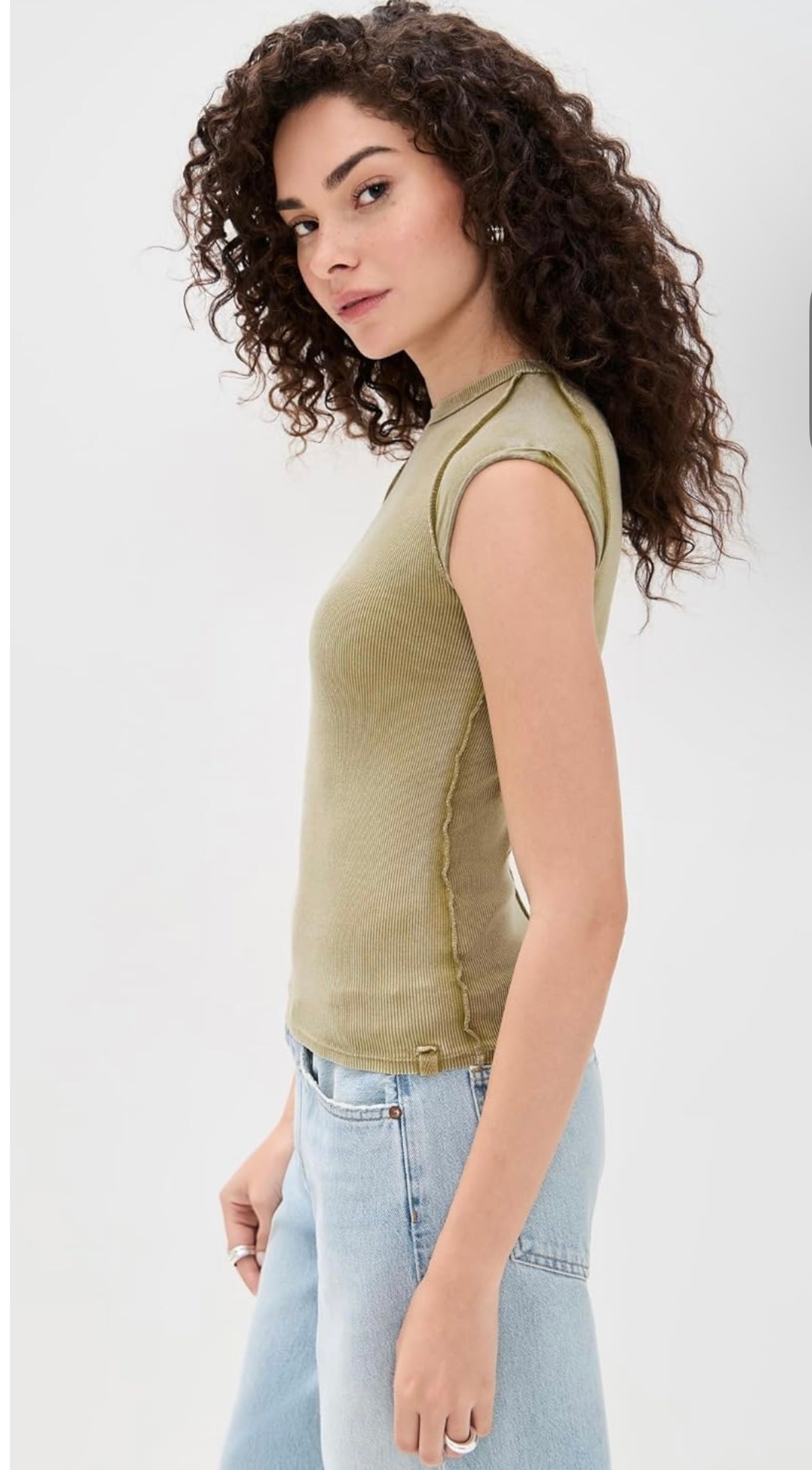 Ribbed Capsleeve T-Shirt
